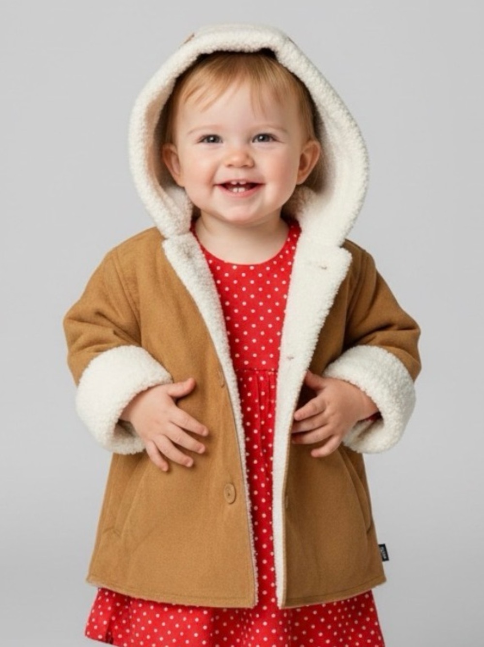 Baby B’Gosh Faux Suede Hooded Coat with Sherpa Trim